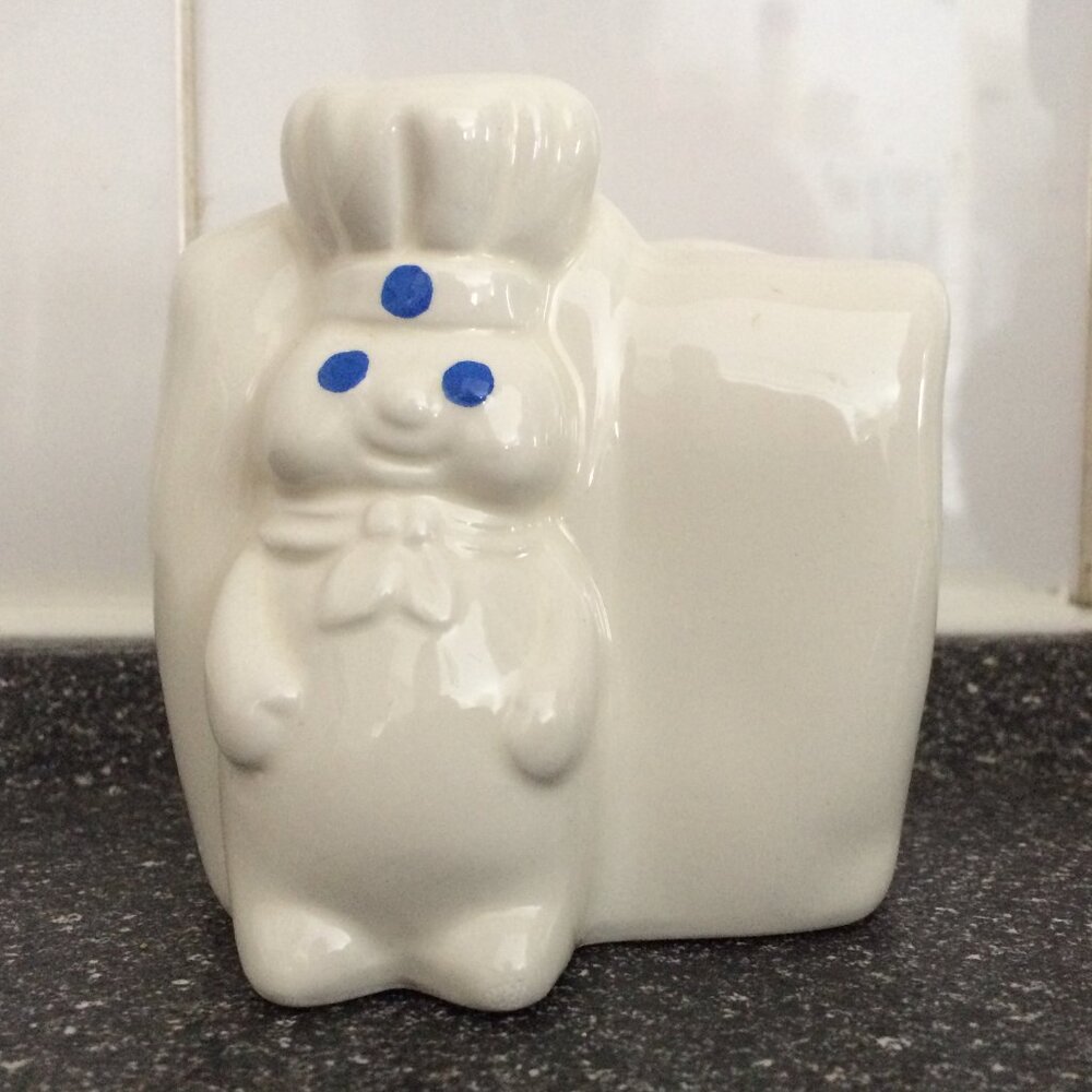 Pillsbury Doughboy Napkin Holder White Ceramic Benjamin & Medwin Inc 2002